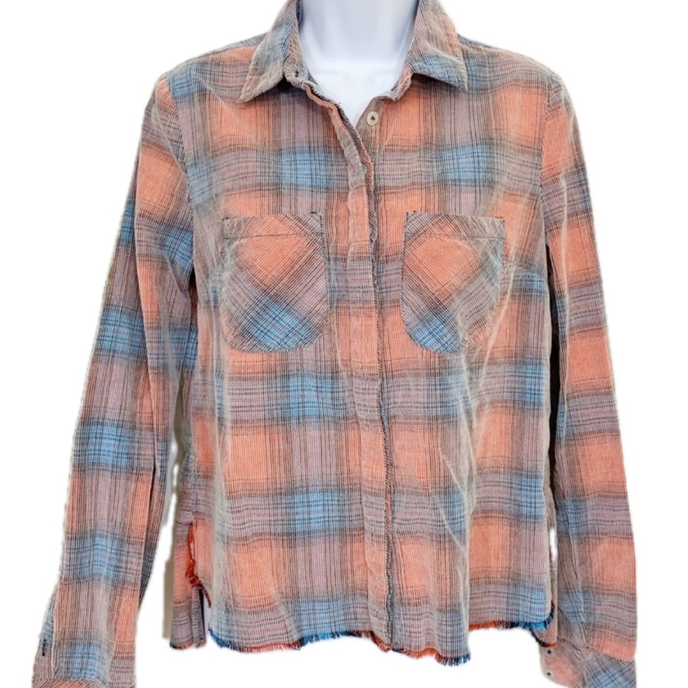 We The Free Plaid Clarissa corduroy shirt